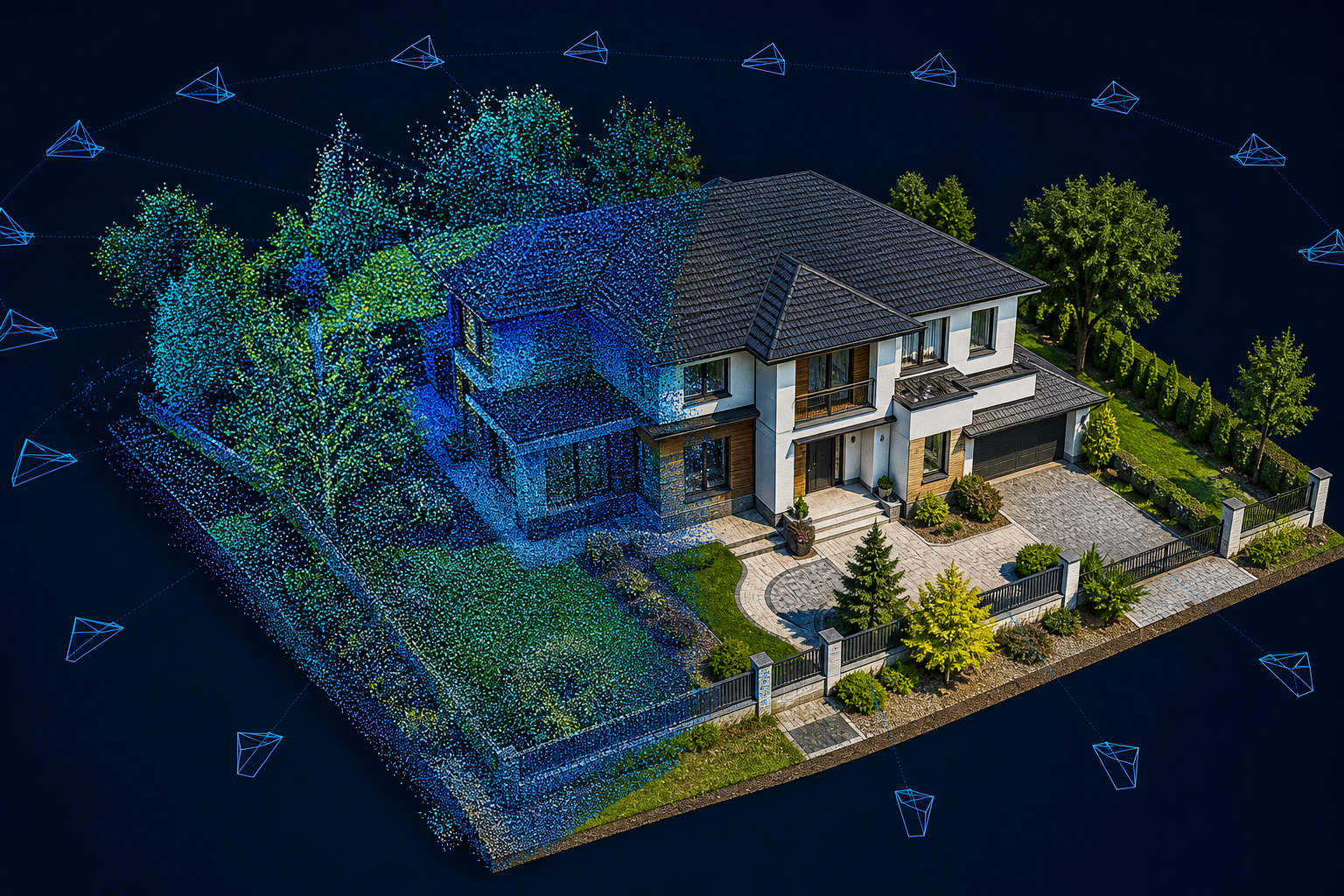 Drone photogrammetry 3D reconstruction of a house